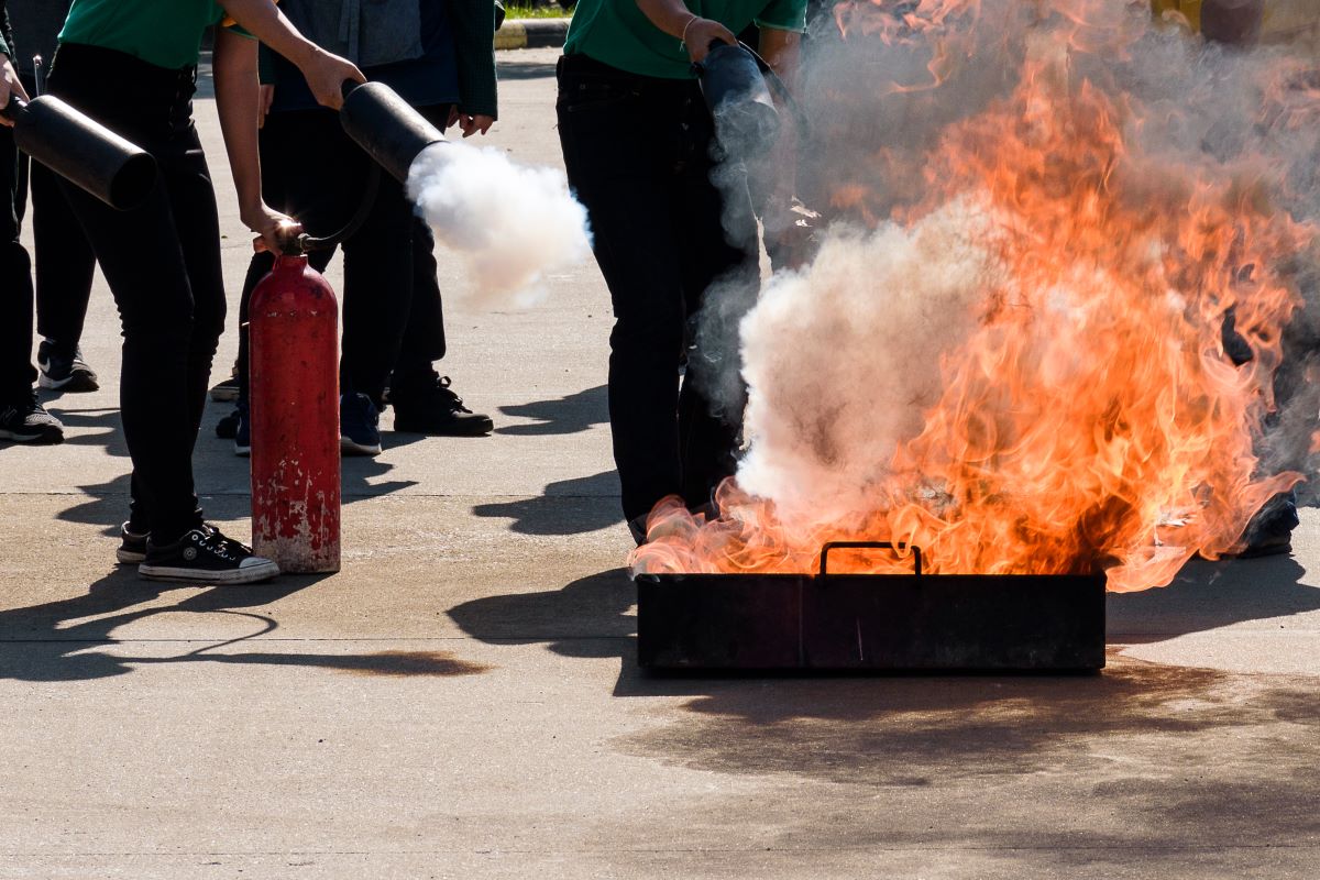 photo of a fire prevention drill